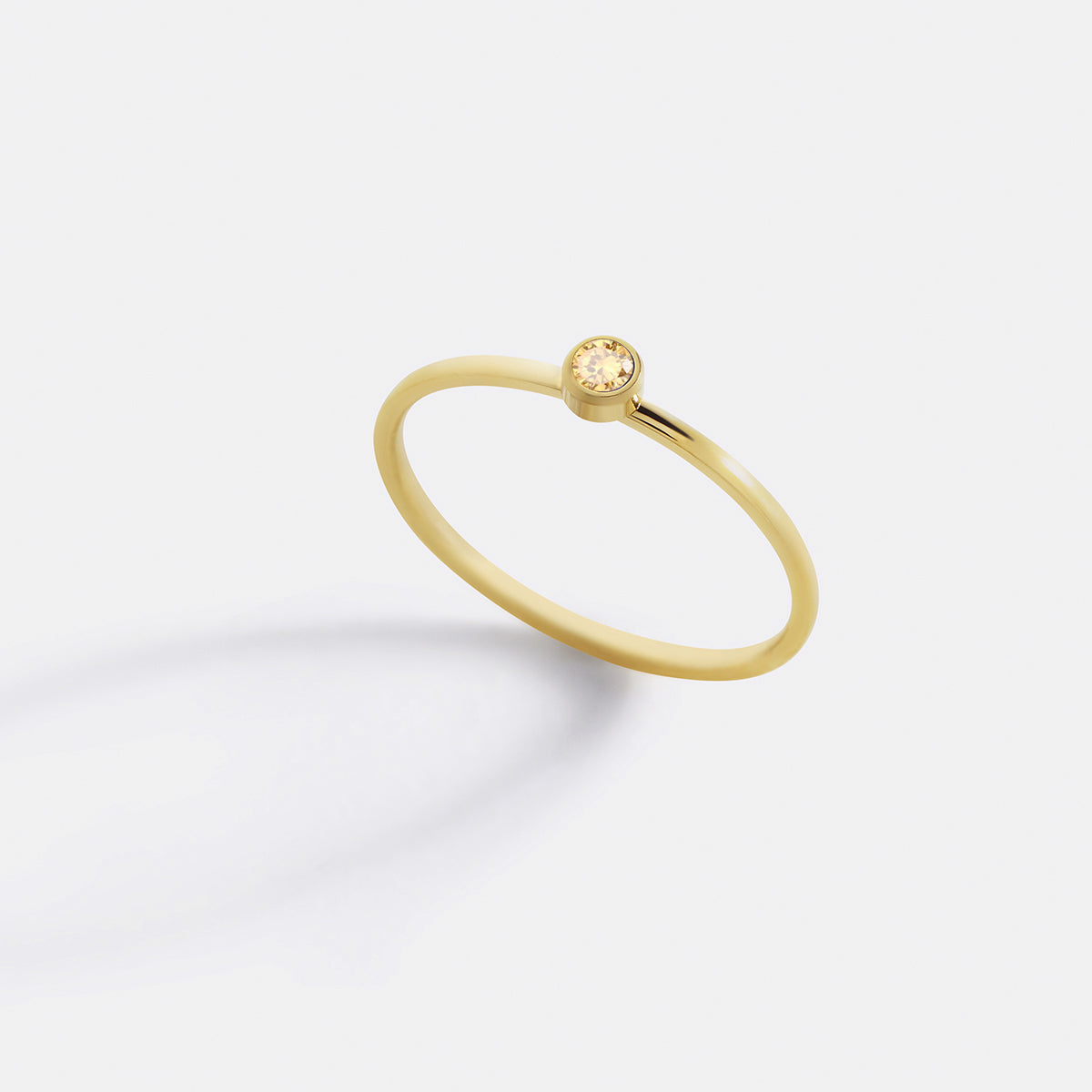 Minimalist Bezel-Set November Birthstone Stacking Band