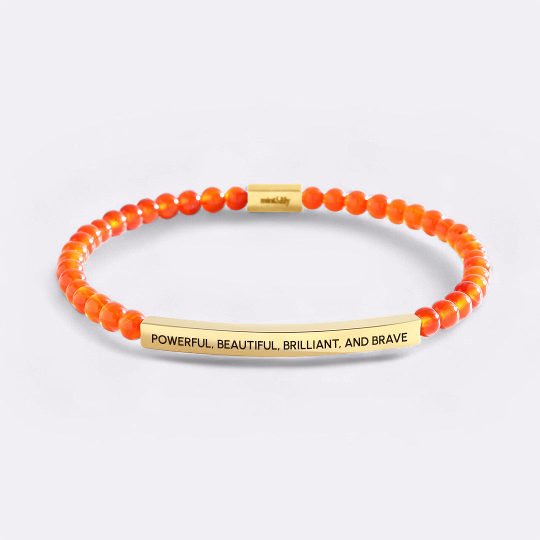 Powerful, Beautiful, Brilliant, and Brave Beaded Inspire Bracelet