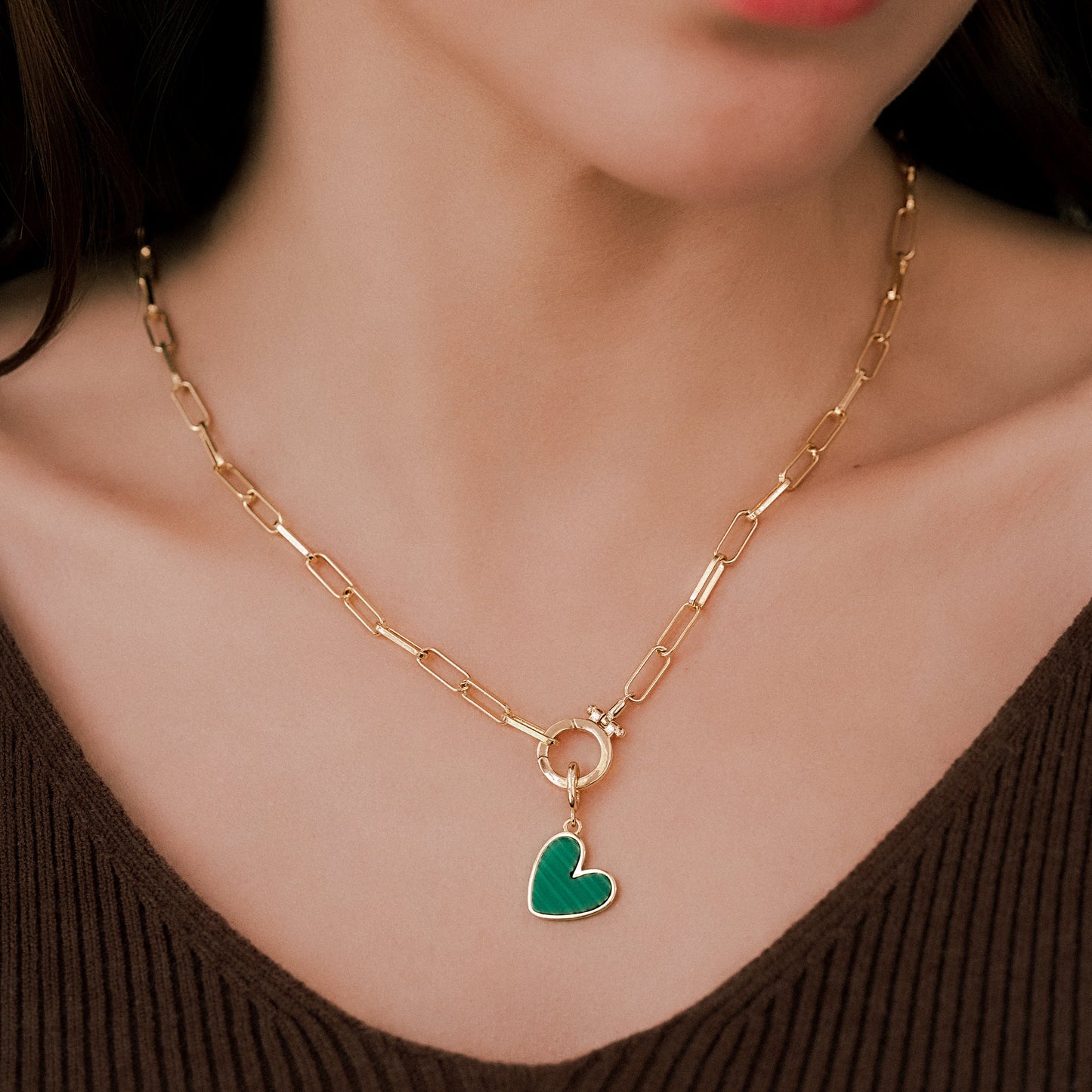 Natural Stone Heart Charm