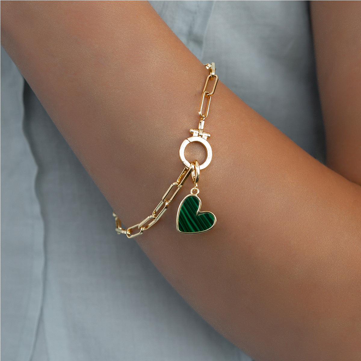 Natural Stone Heart Charm