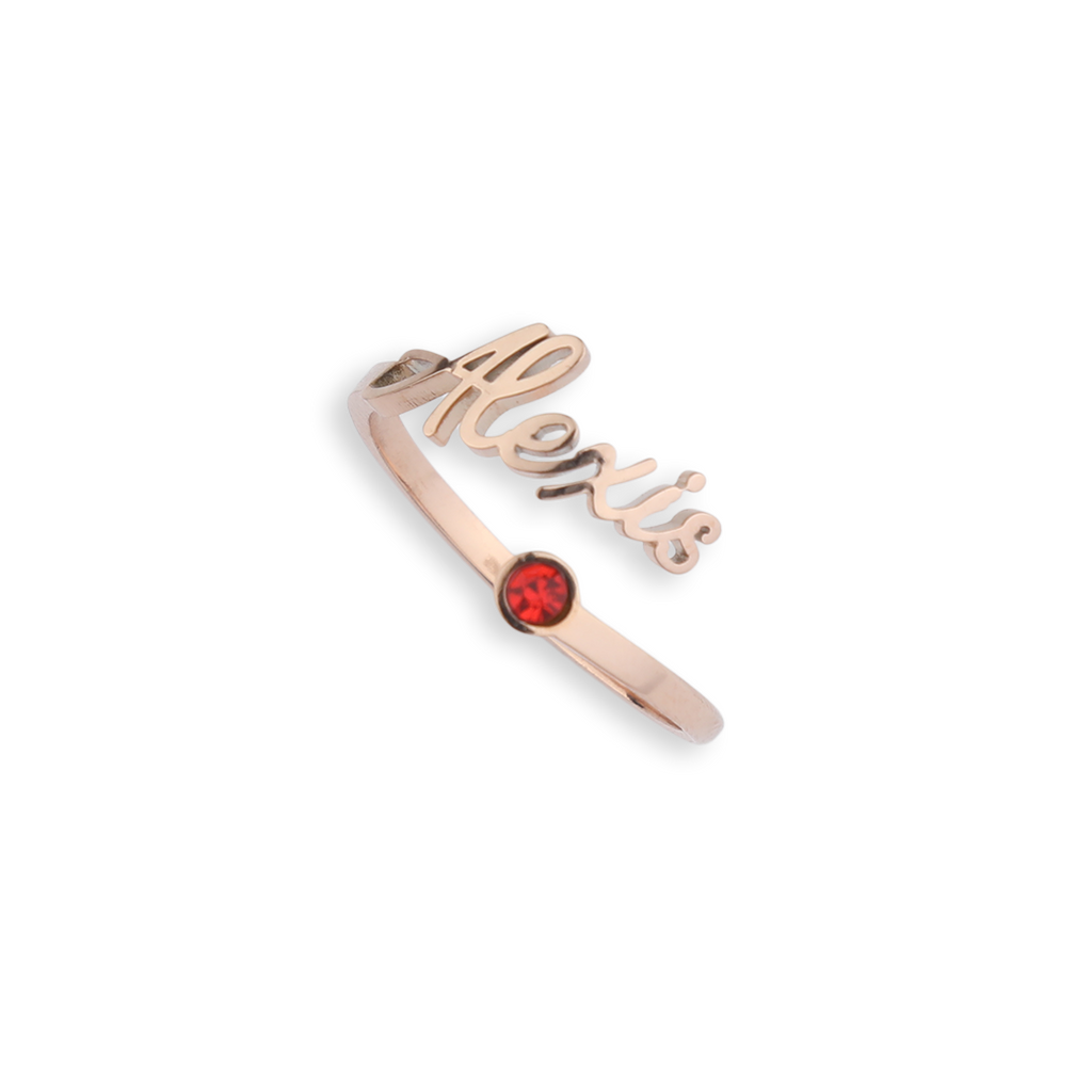 Custom Name Birthstone Ring