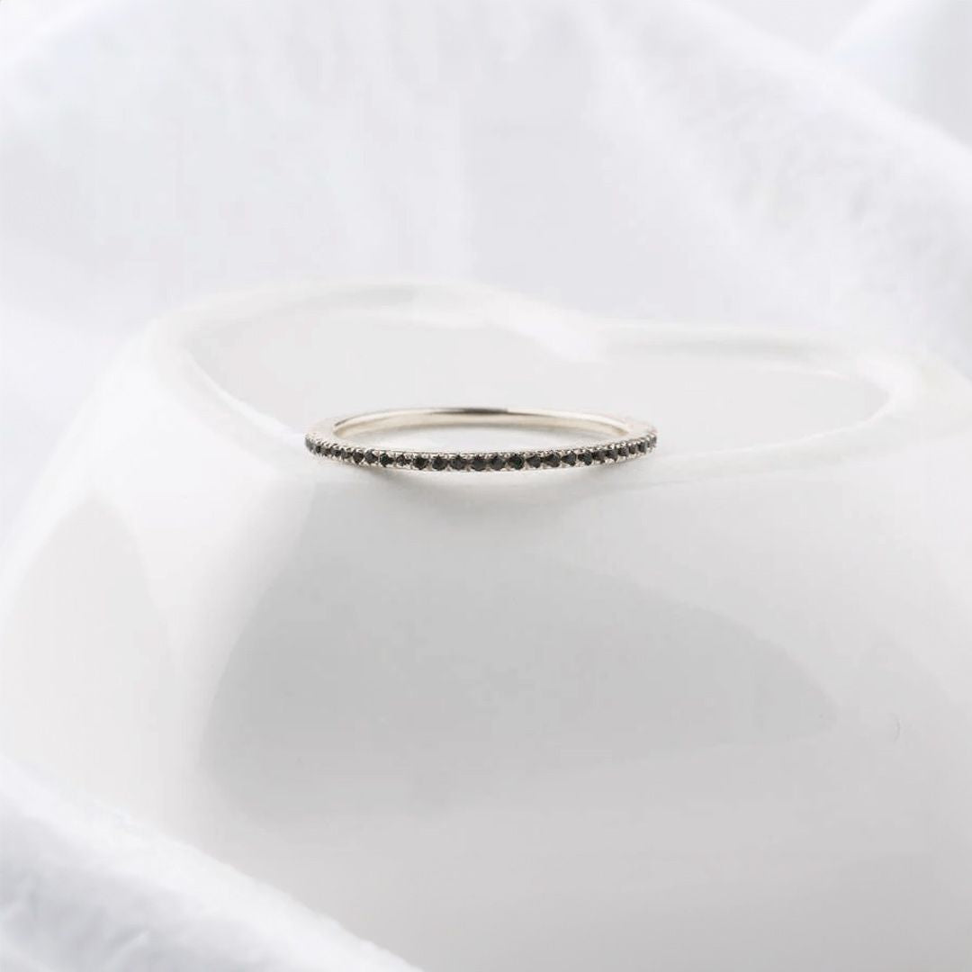 Black Diamond Eternity Stacking Ring