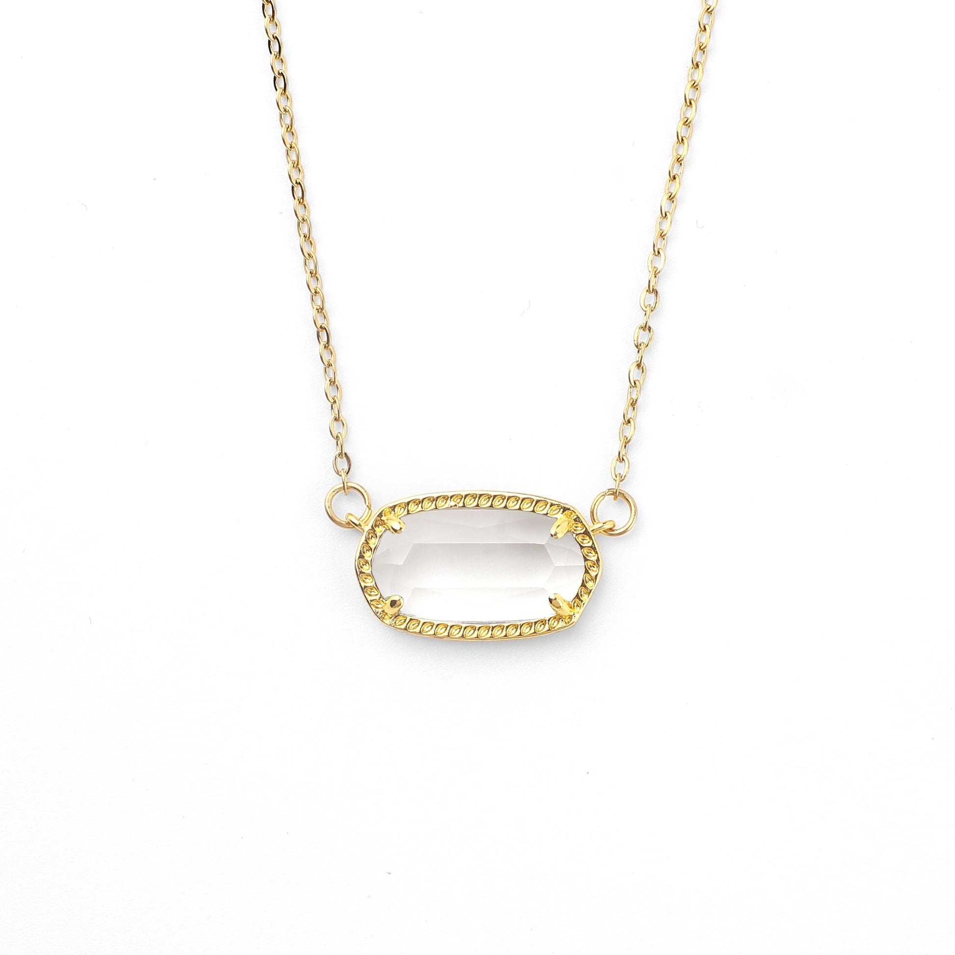 Oval Birthstone Pendant Necklace
