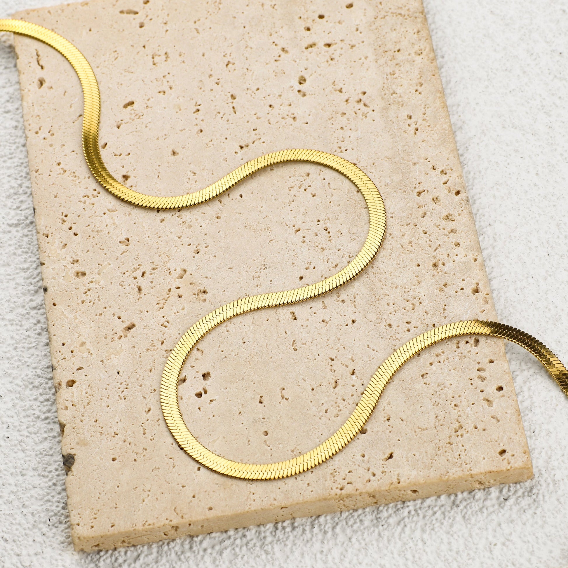 Herringbone Gold Chain Necklace