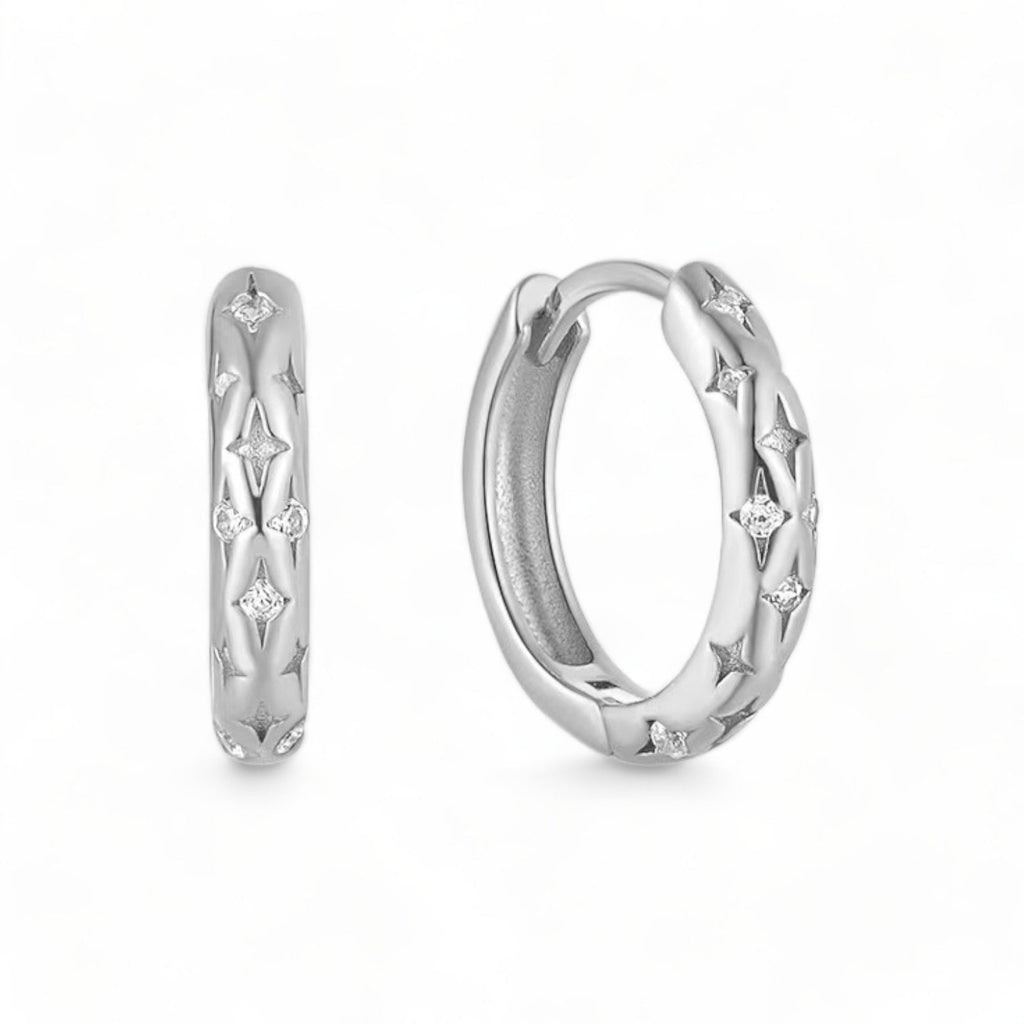 Falling Stars Huggie Hoop Earrings
