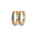 Gemstone Sleeper Huggie Hoop Earrings