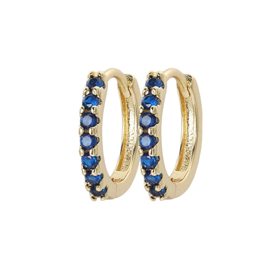 Gemstone Sleeper Huggie Hoop Earrings