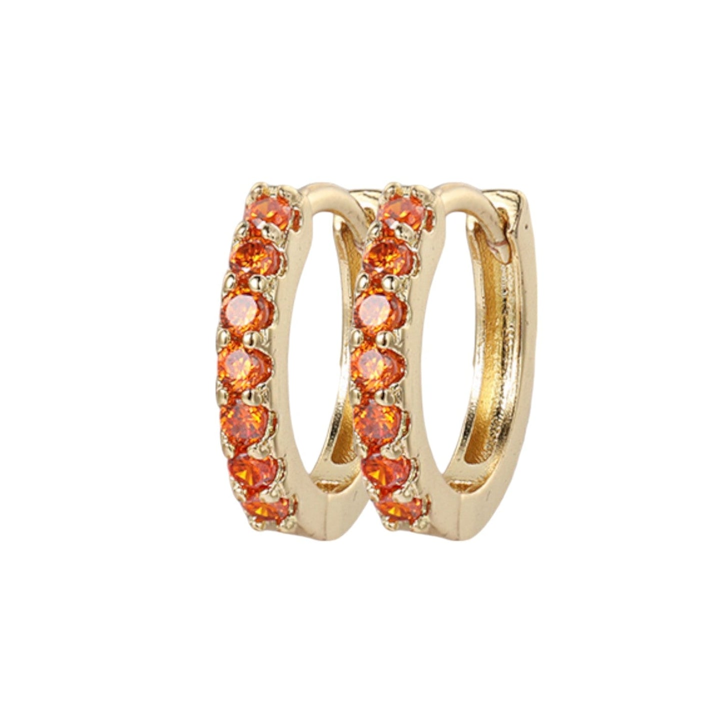 Gemstone Sleeper Huggie Hoop Earrings