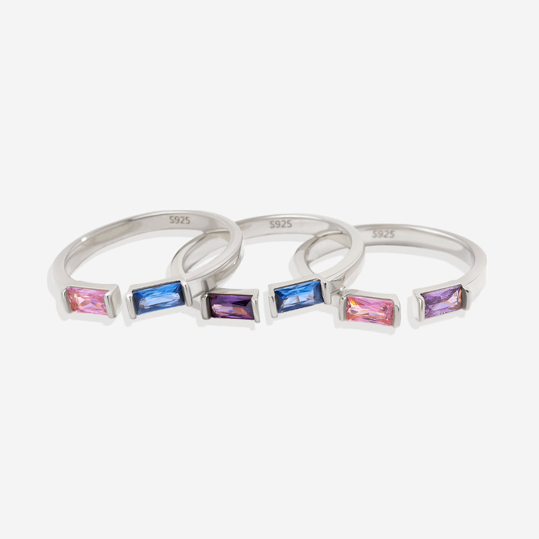 Adjustable Double Birthstone Ring