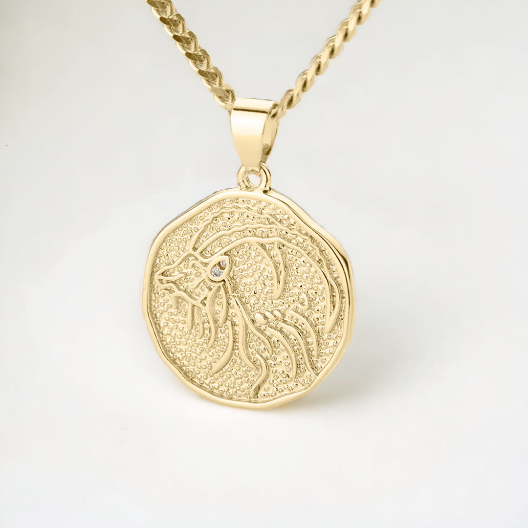 Astrological Sign Coin Pendant Necklace