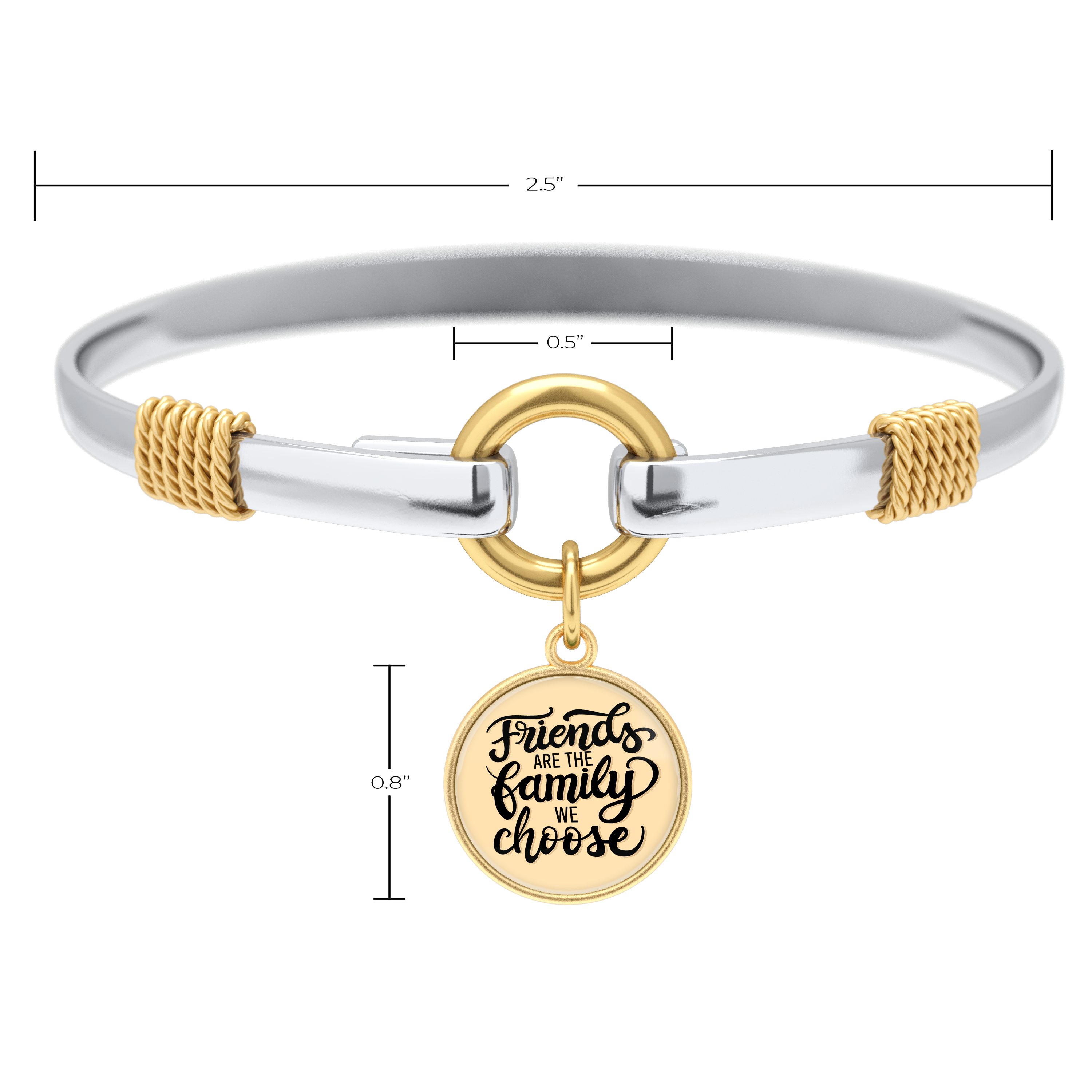 Friends Are The Family We Choose - Gold Background - Two Tone