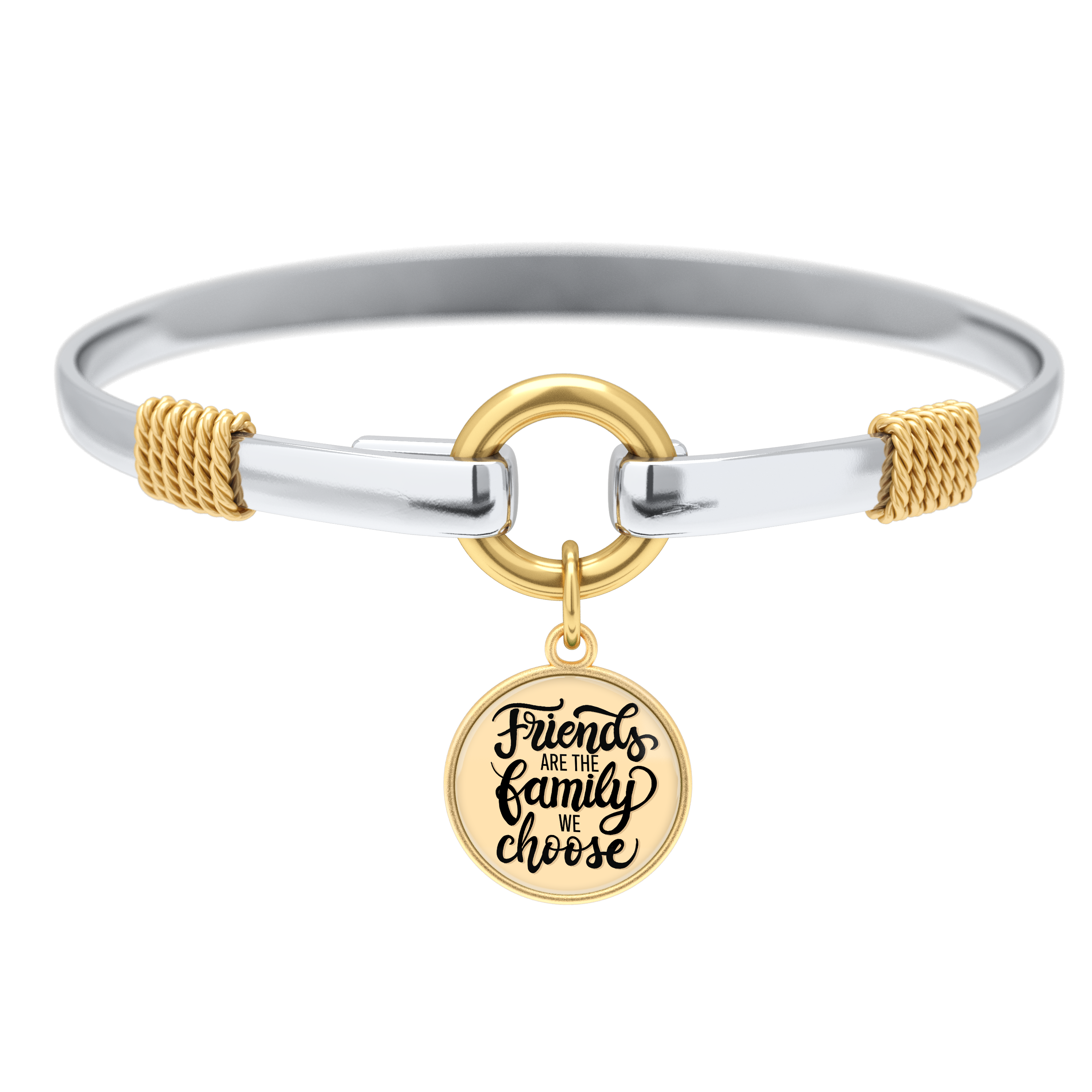 Friends Are The Family We Choose - Gold Background - Two Tone