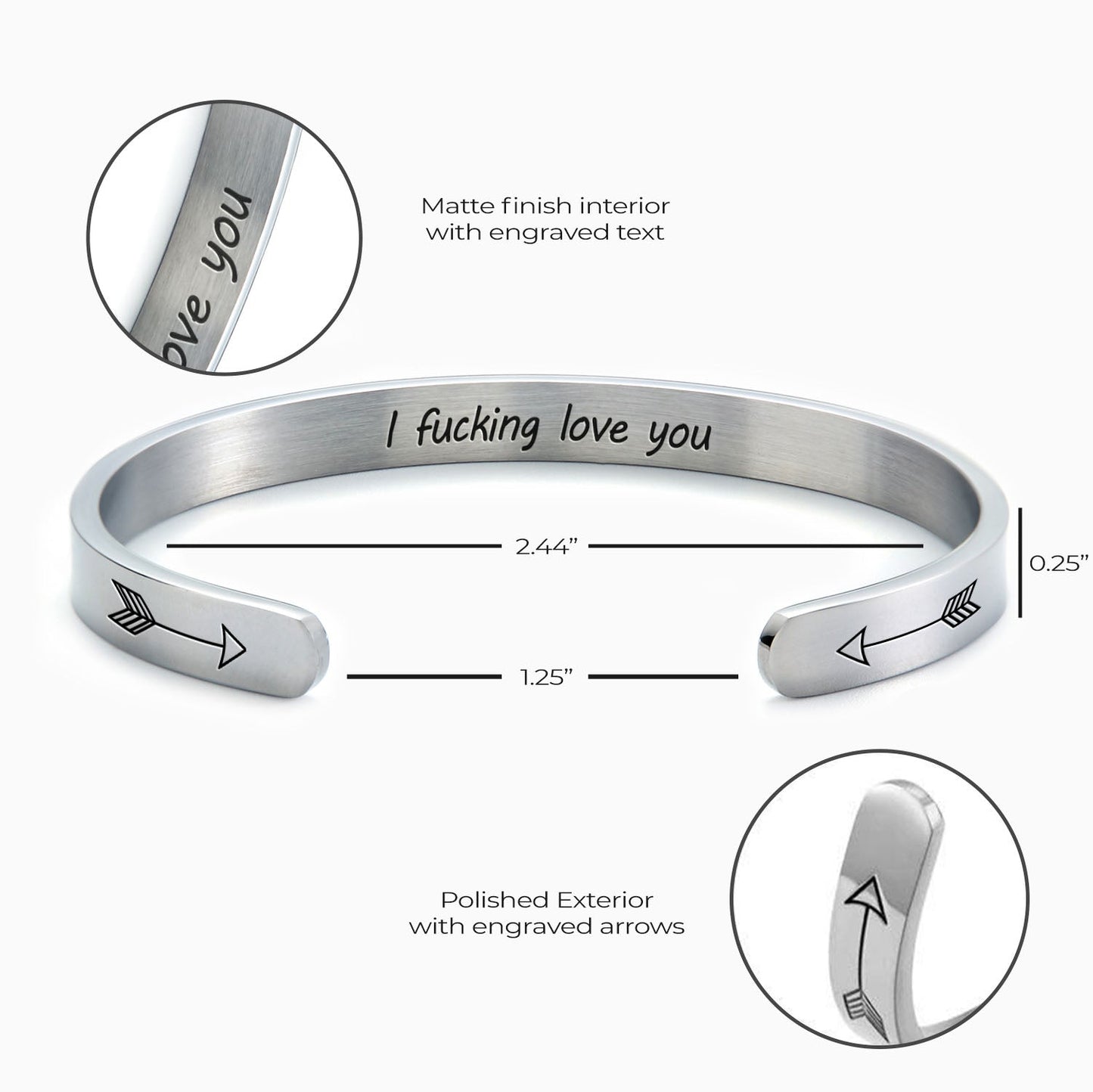 I Fucking Love You Cuff Bracelet