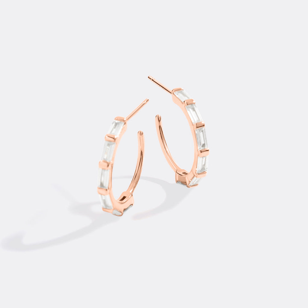 Baguette Diamond Hoop Earrings