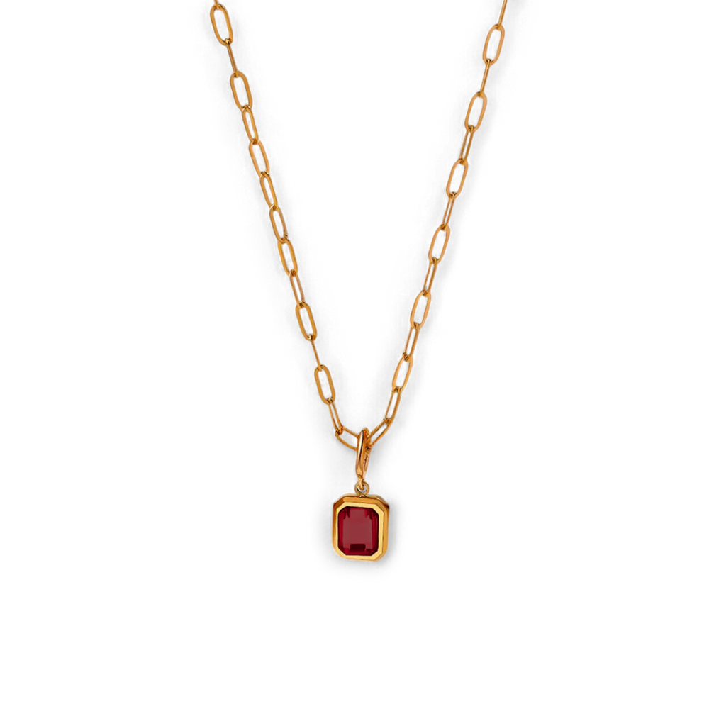 Baguette Birthstone Necklace
