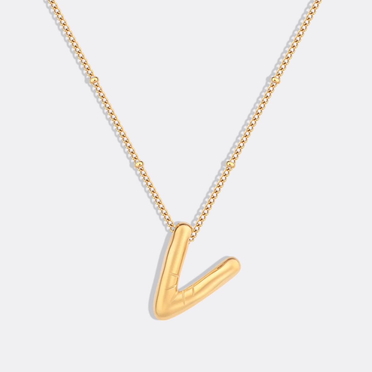 Balloon Initial Necklace with Satellite Chain
