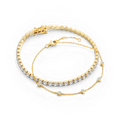 Bezel Set Bracelet and Tennis Bracelet Bundle