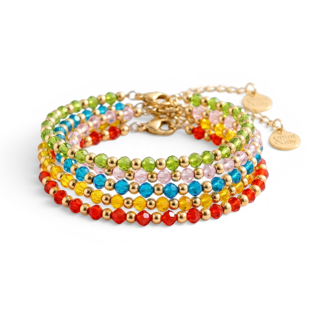 Birthstone and Gold Bead Bracelet