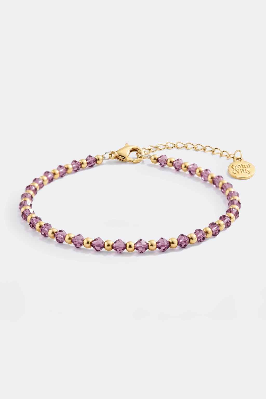 Birthstone and Gold Bead Bracelet