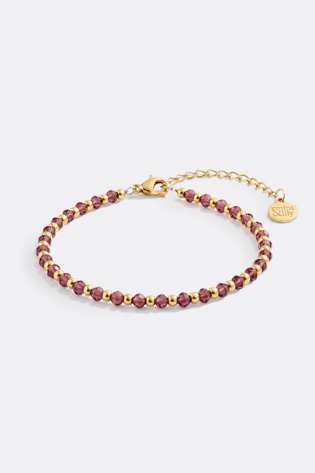 Birthstone and Gold Bead Bracelet