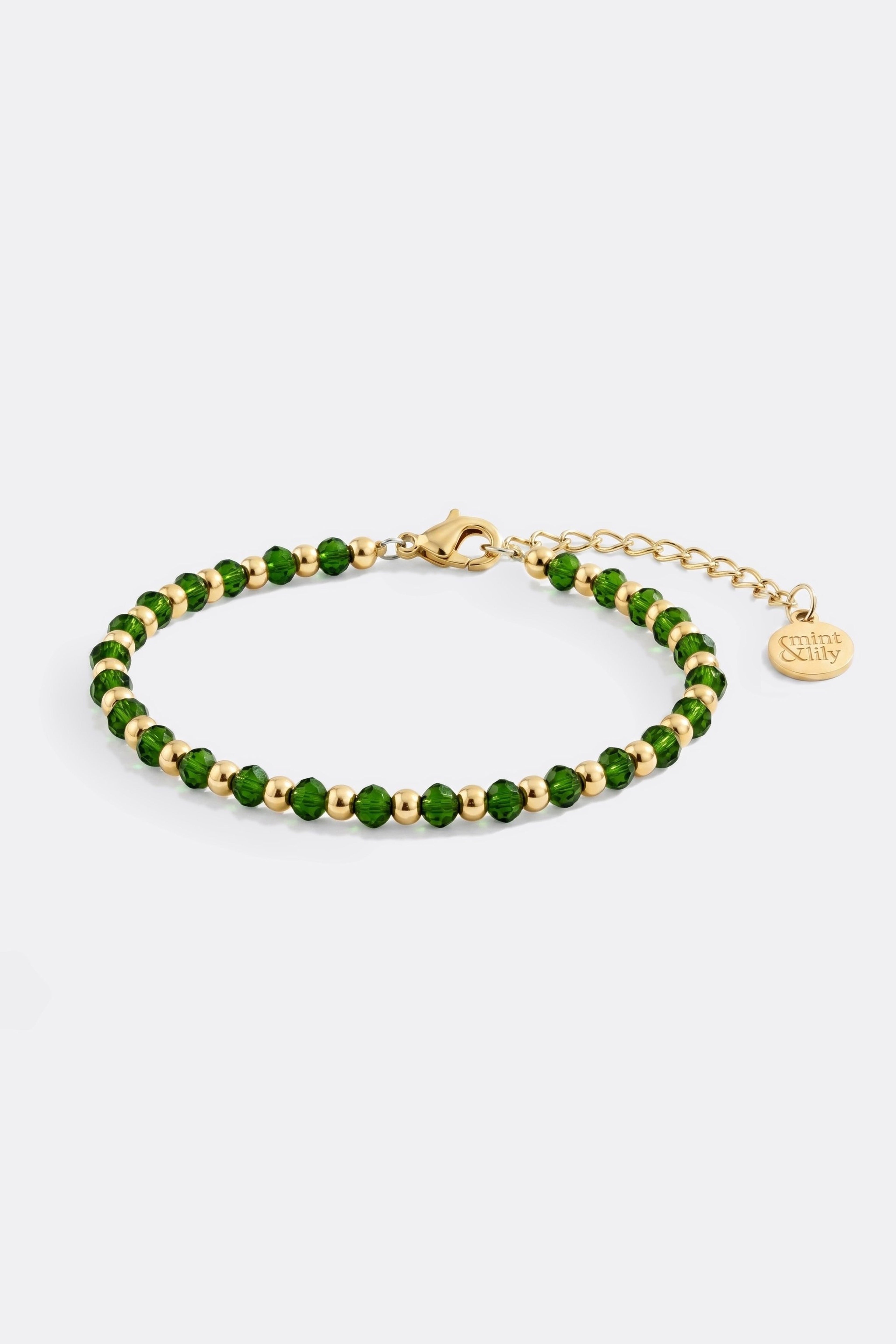 Birthstone and Gold Bead Bracelet