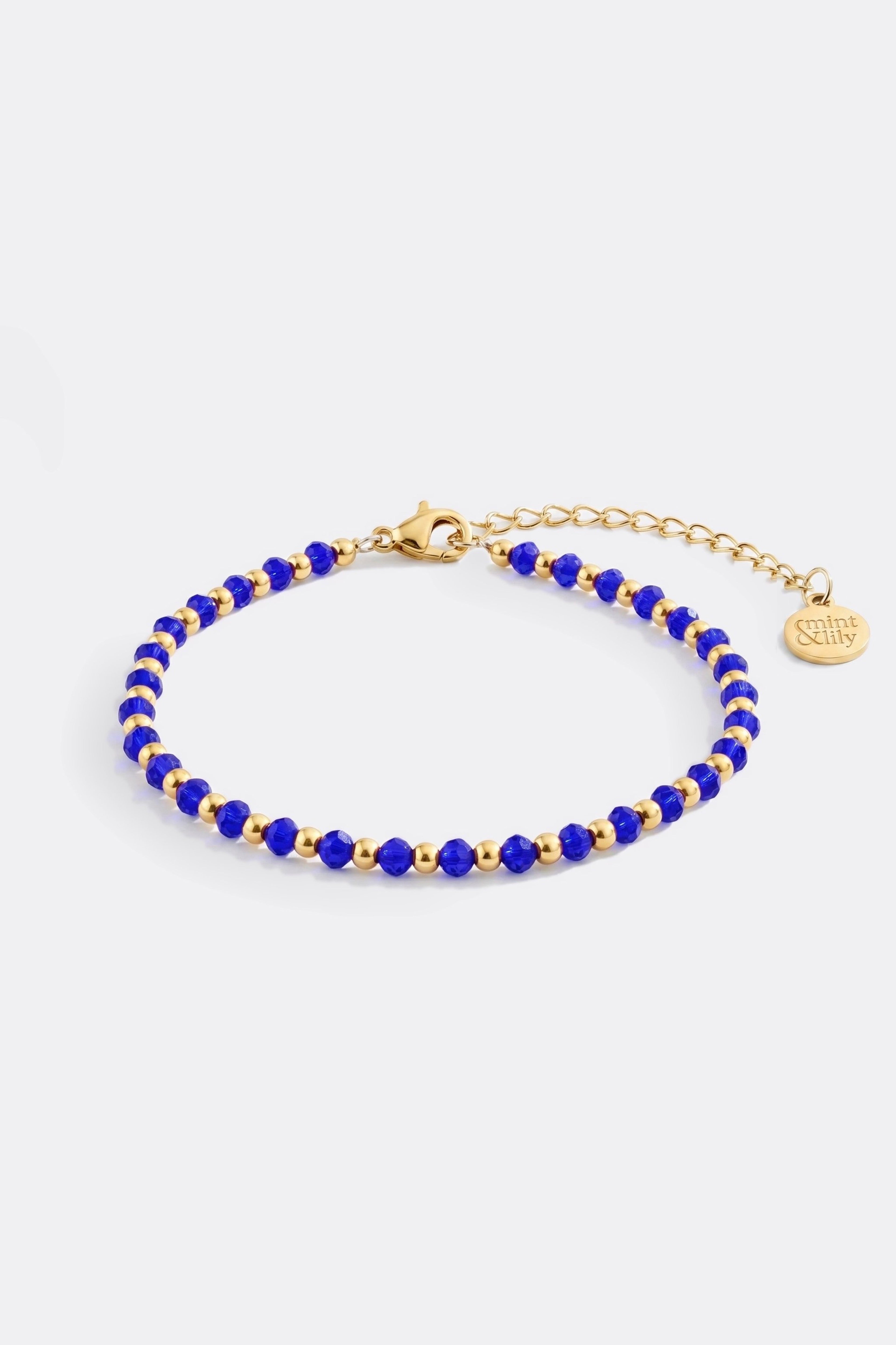 Birthstone and Gold Bead Bracelet