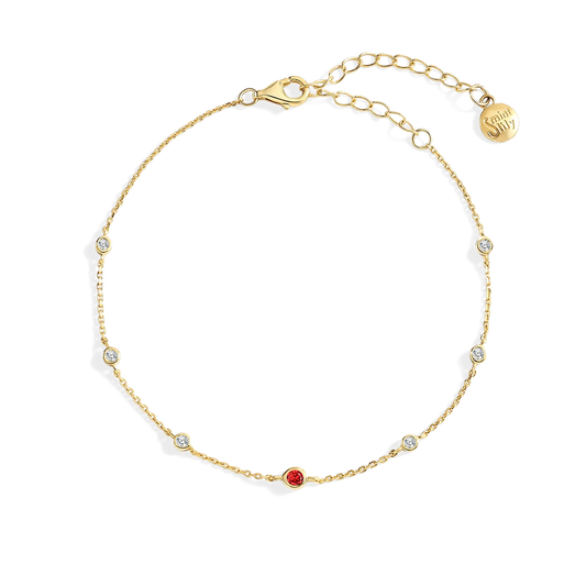 January Birthstone Station Bracelet