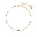 July Birthstone Station Bracelet