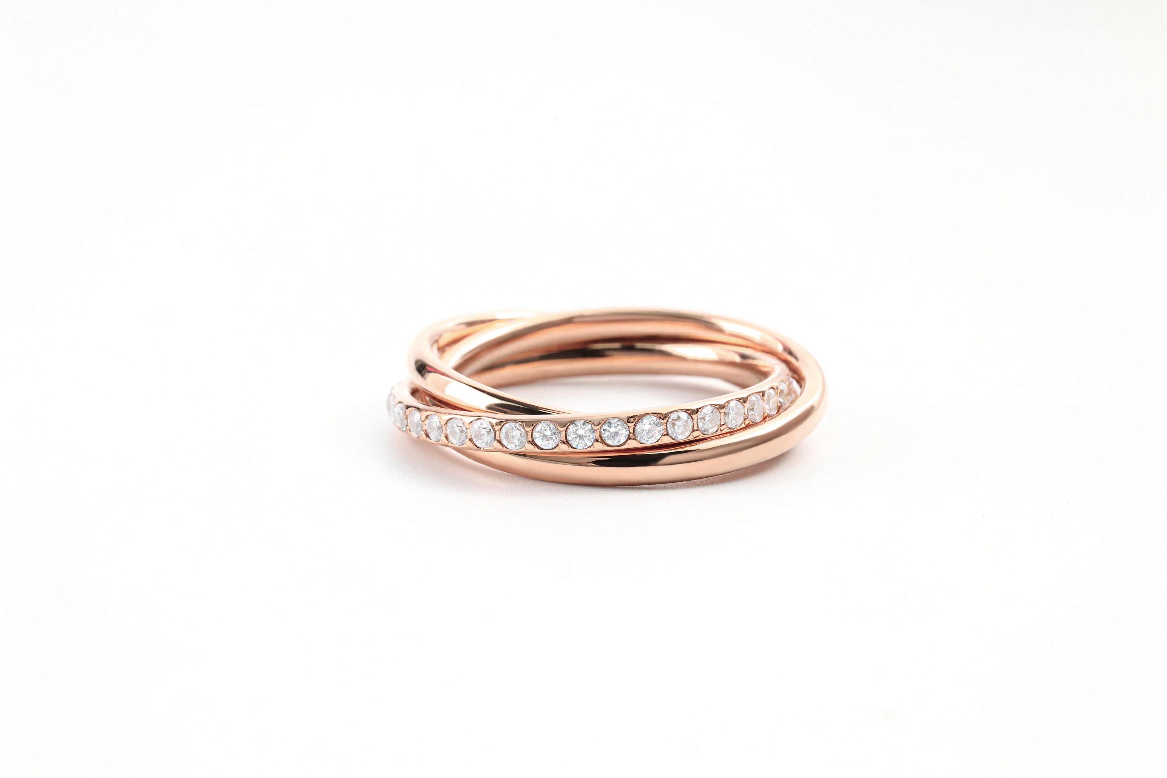 Crystal Interlocking Fidget Ring