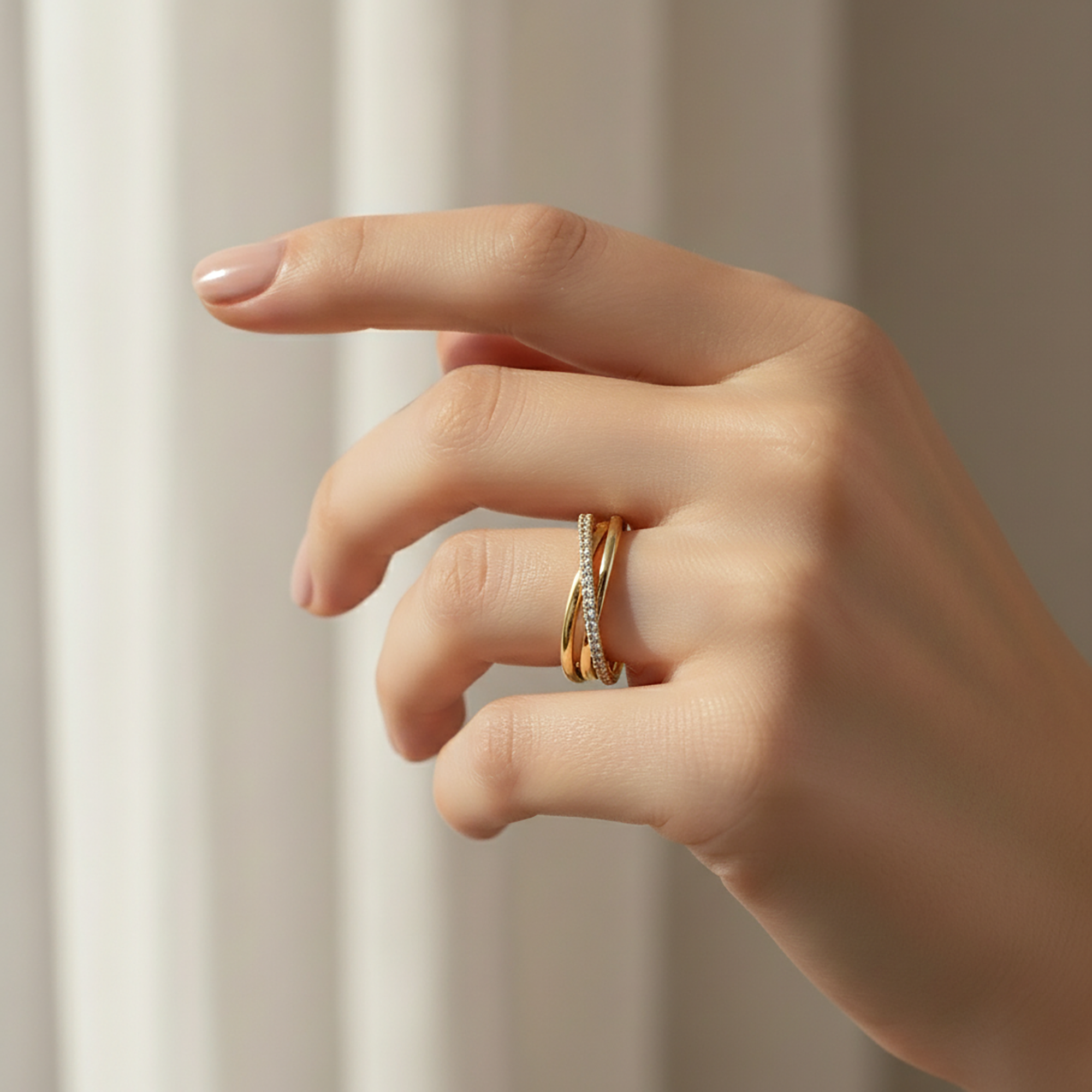 Crystal Interlocking Fidget Ring