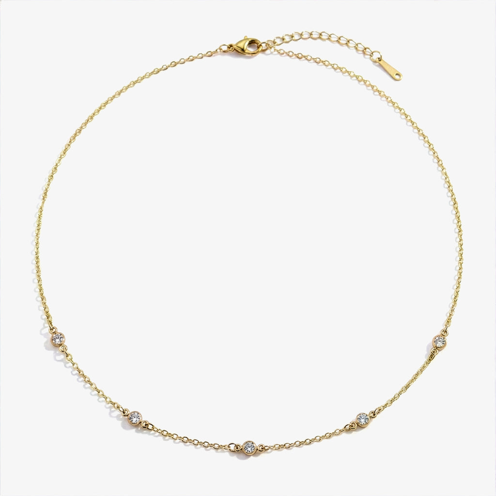 Dainty Crystal Station Necklace