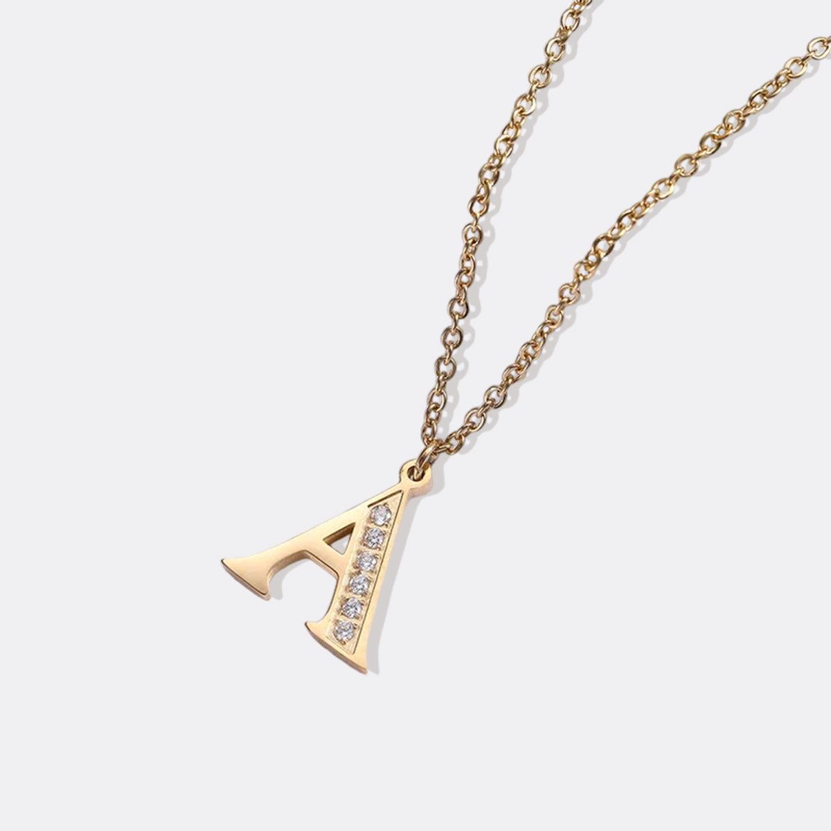 Crystal Accent Letter Satellite Necklace