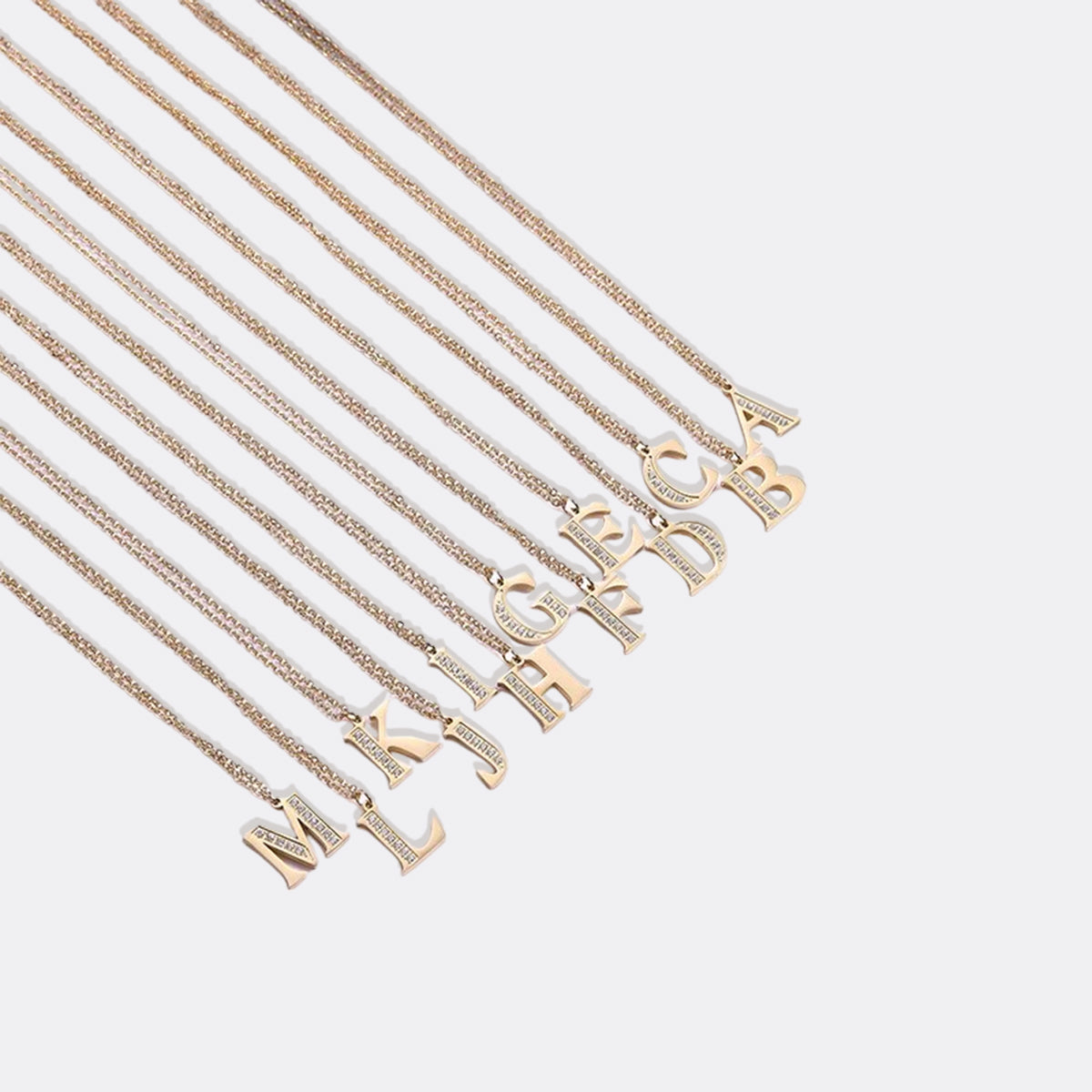 Crystal Accent Letter Satellite Necklace