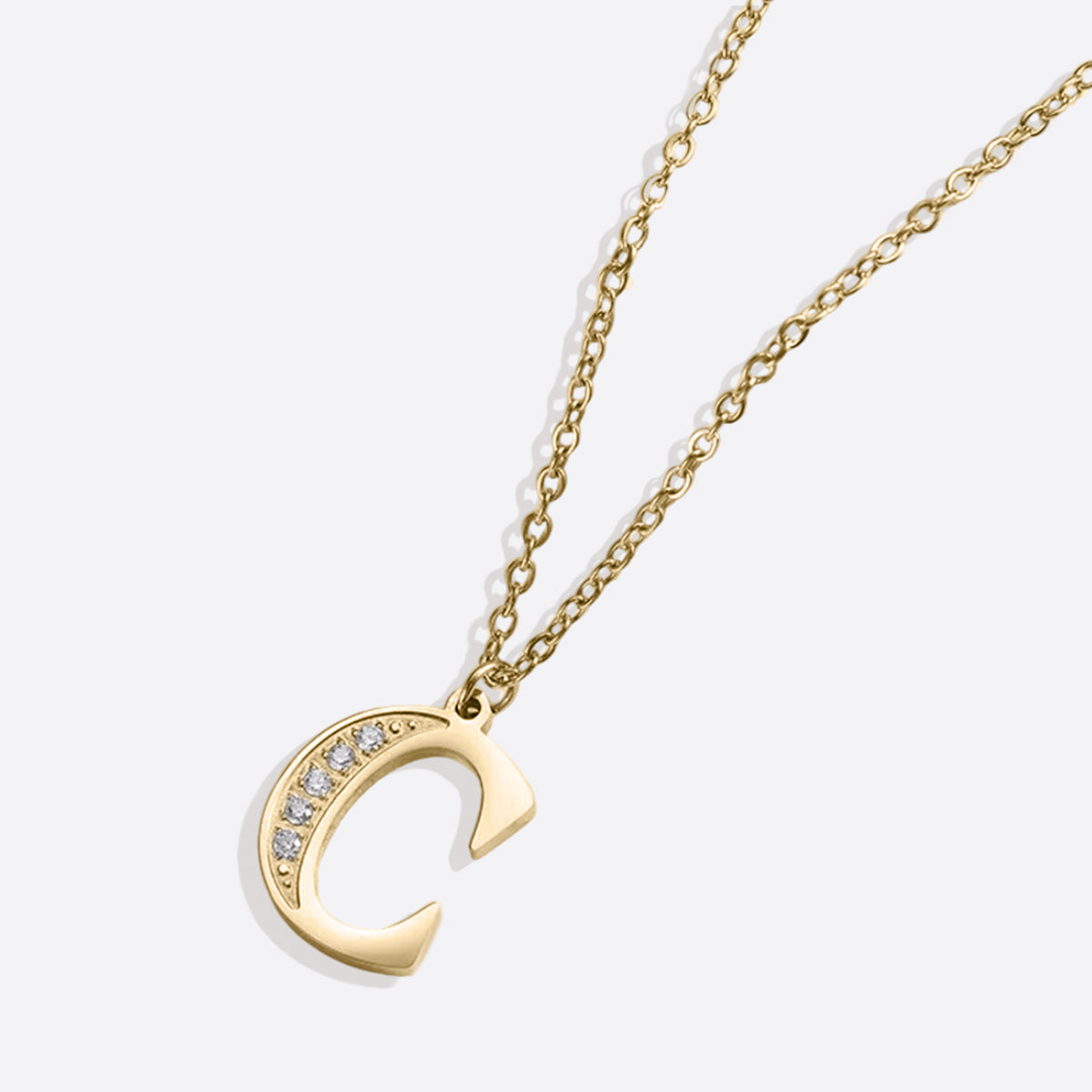 Crystal Accent Letter Satellite Necklace