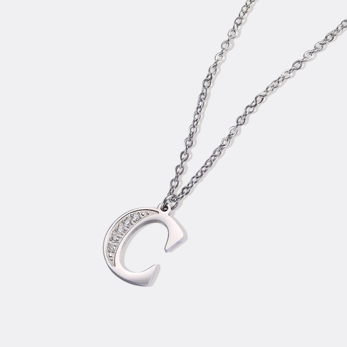 Crystal Accent Letter Satellite Necklace