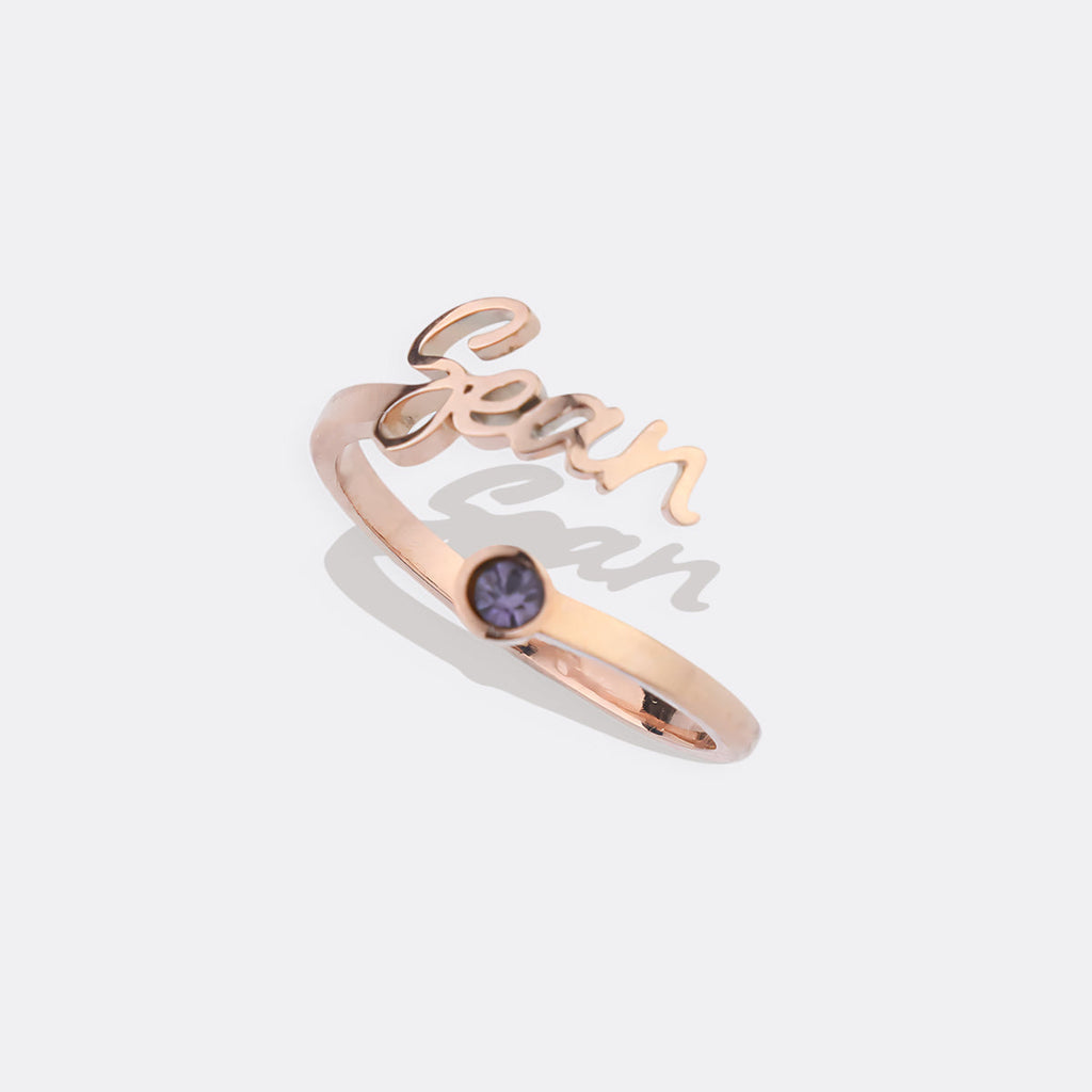 Custom Name Birthstone Ring