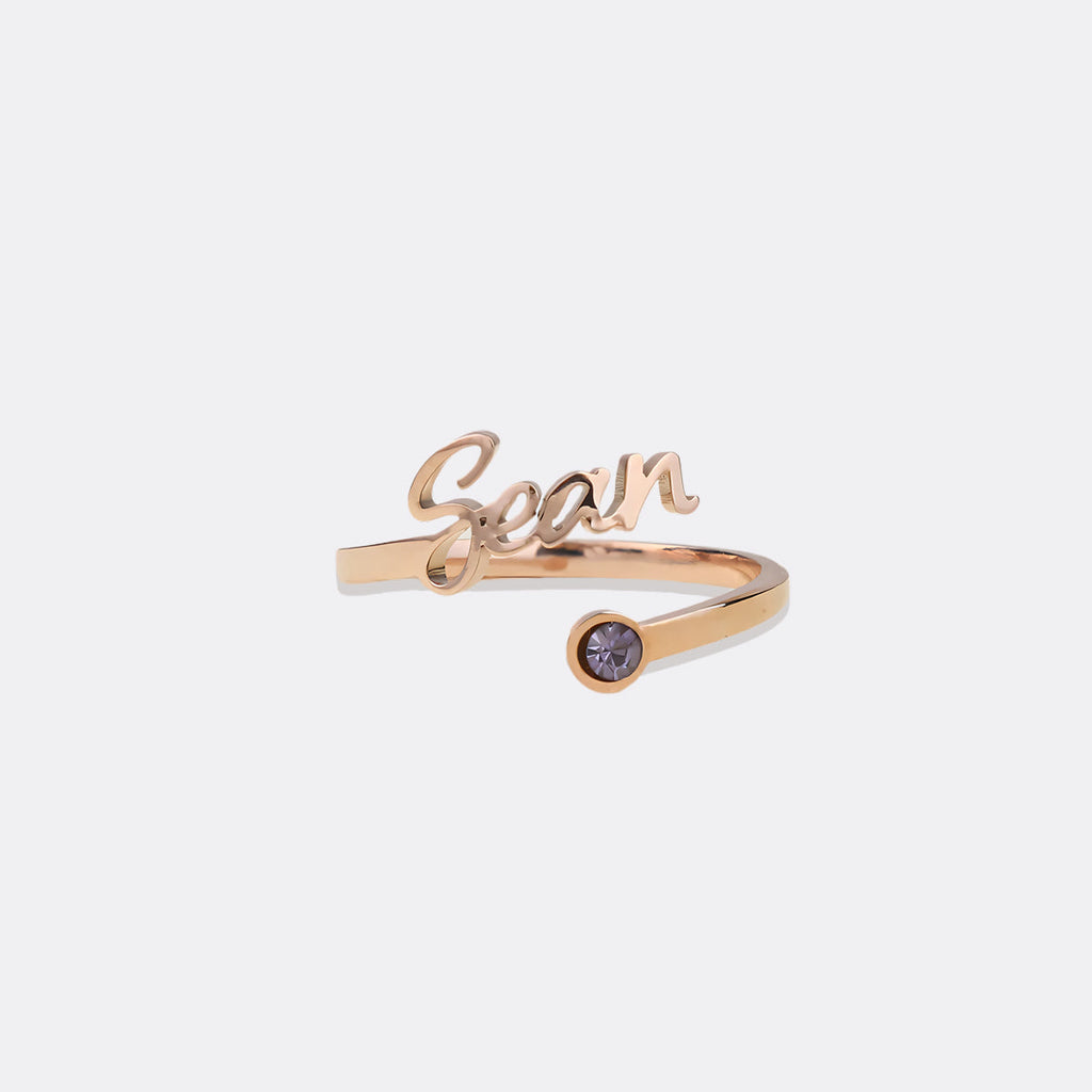 Custom Name Birthstone Ring