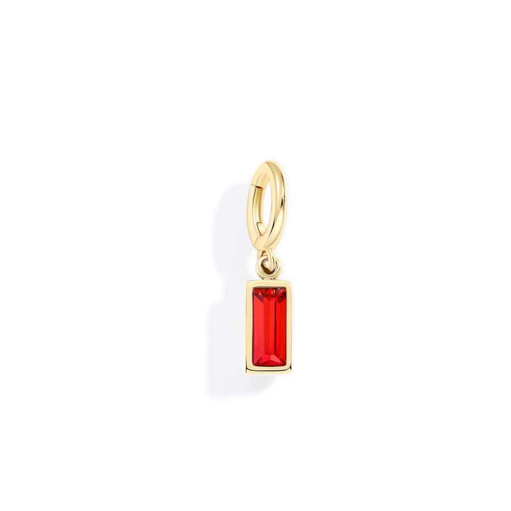 Dainty Baguette Birthstone Charm