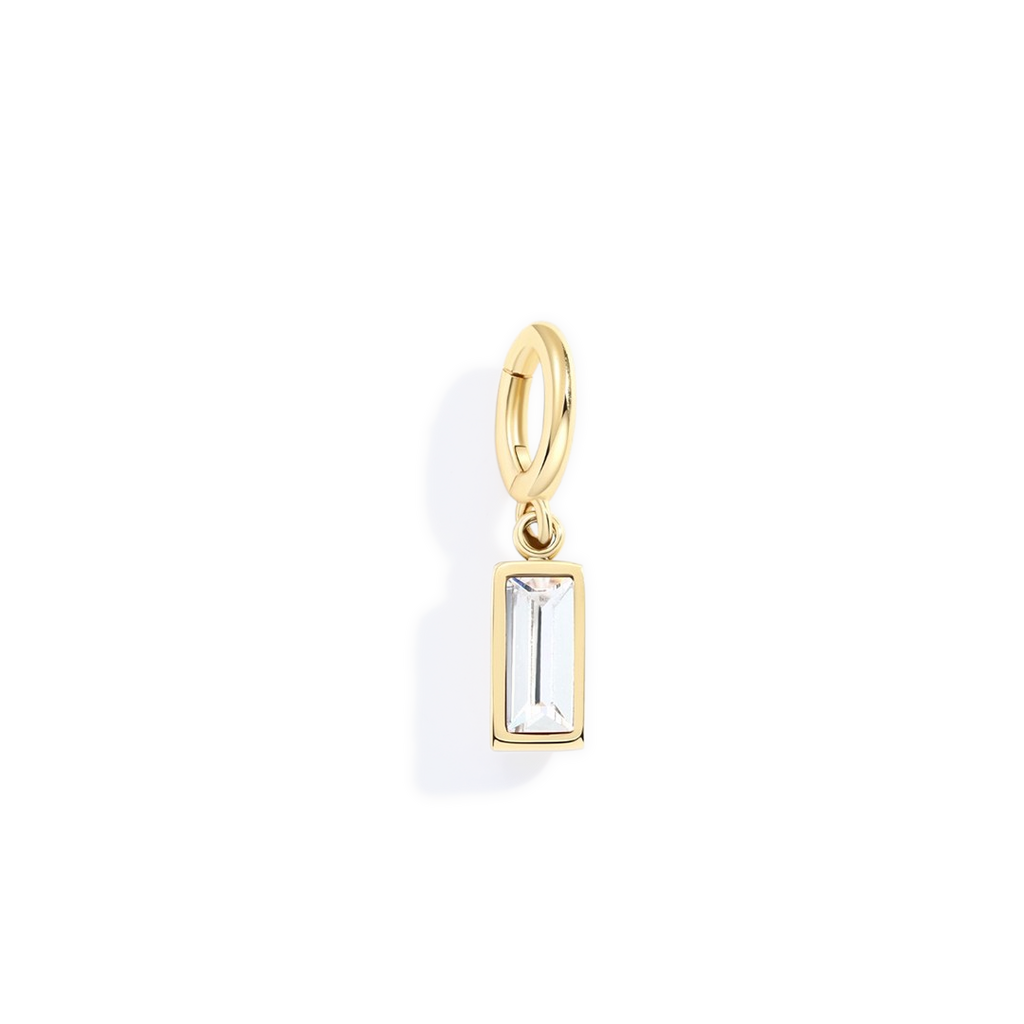 Dainty Baguette Birthstone Charm