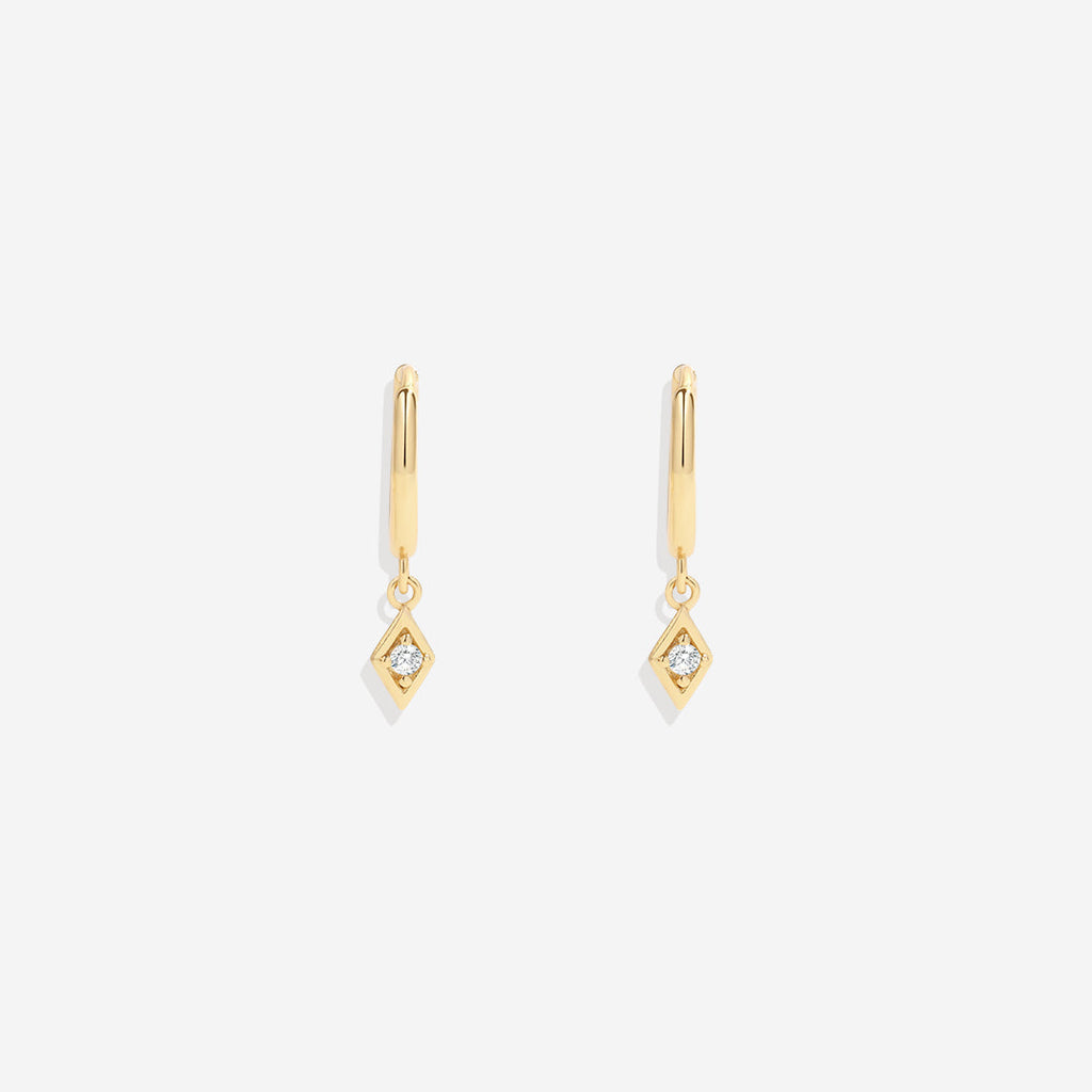 Dainty Diamond Charm Earrings