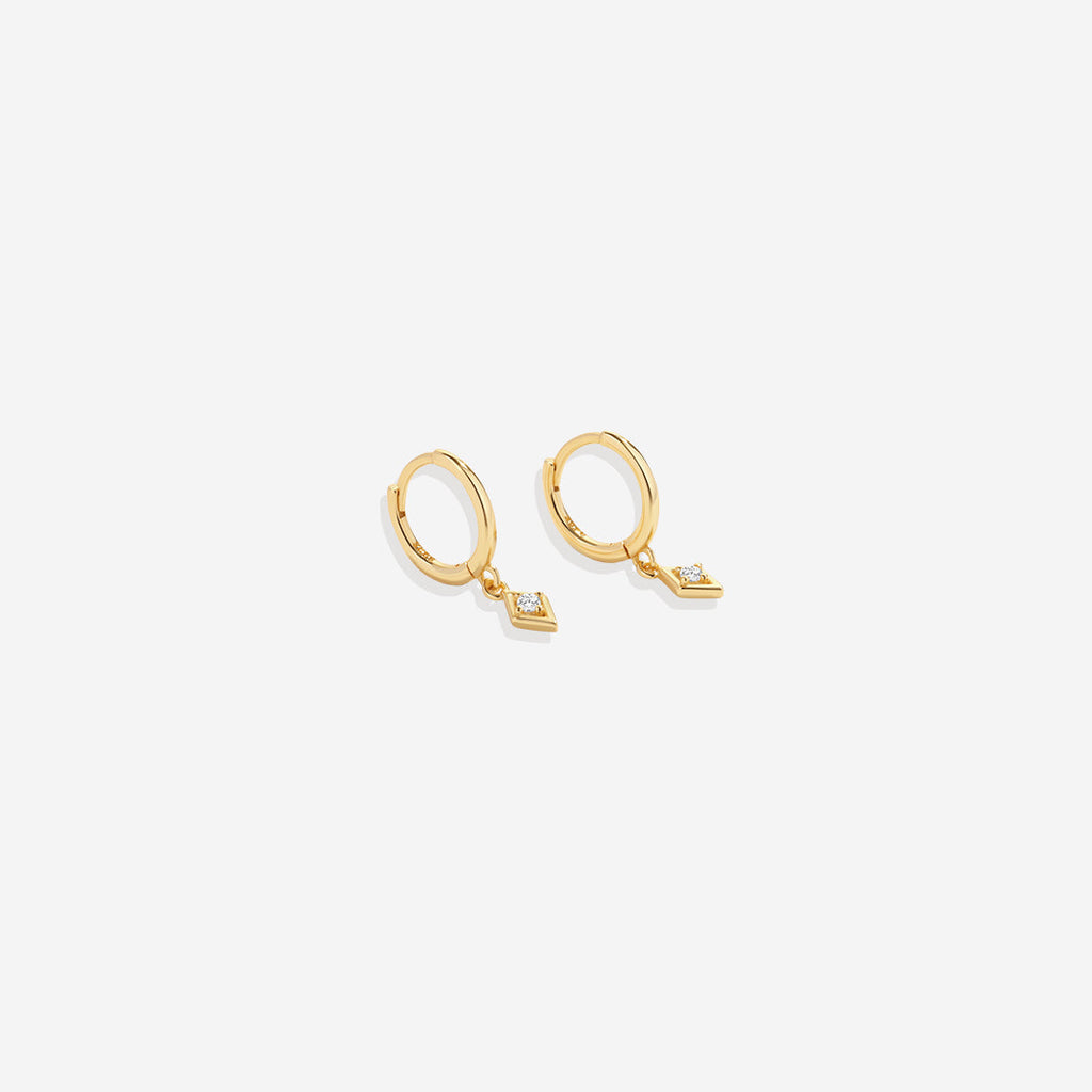 Dainty Diamond Charm Earrings