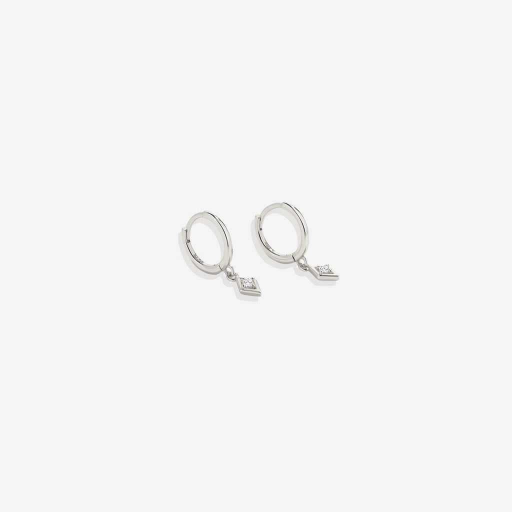 Dainty Diamond Charm Earrings