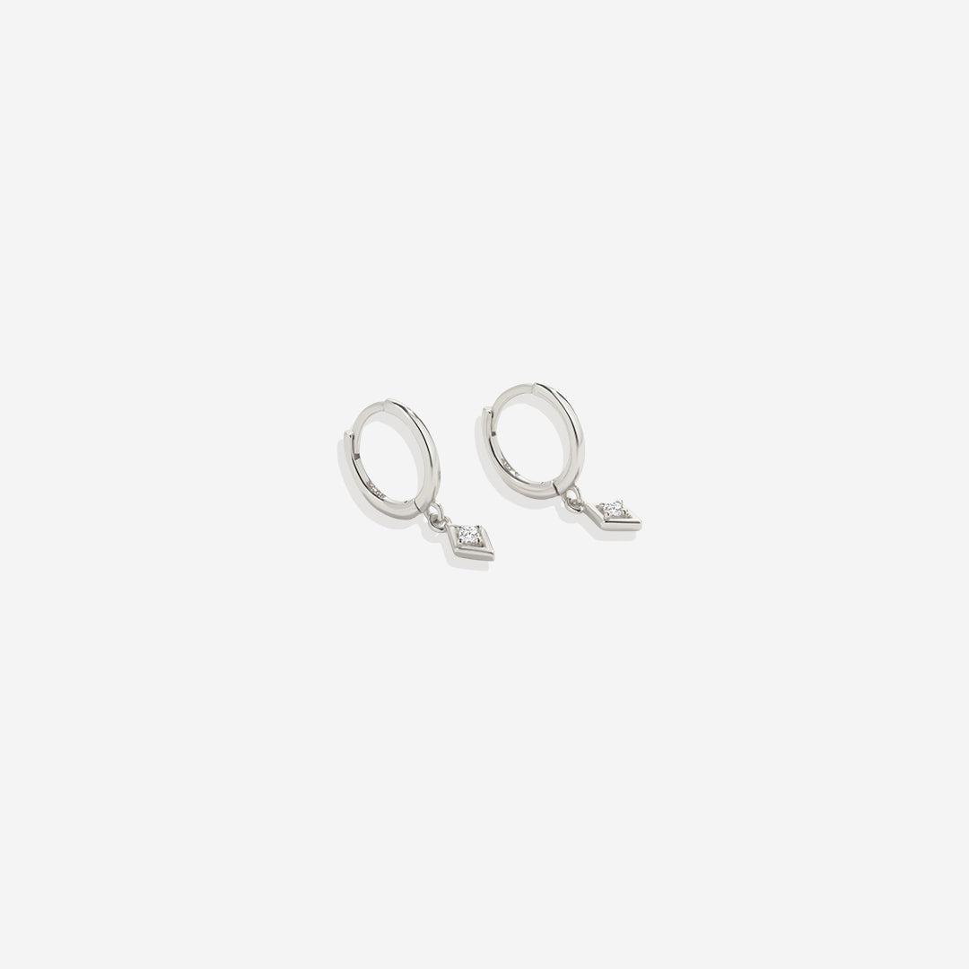 Dainty Diamond Charm Earrings