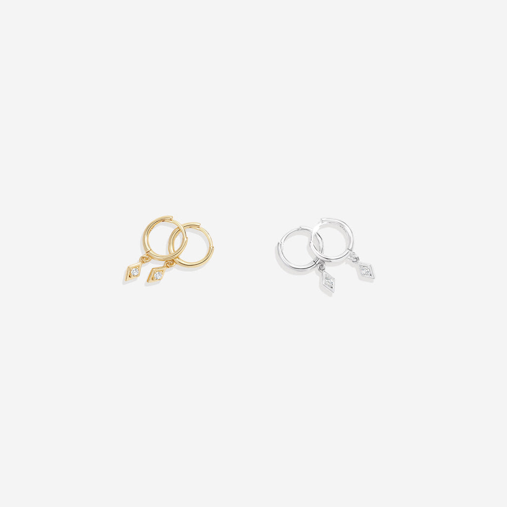 Dainty Diamond Charm Earrings