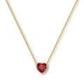 Dainty Birthstone Heart Necklace