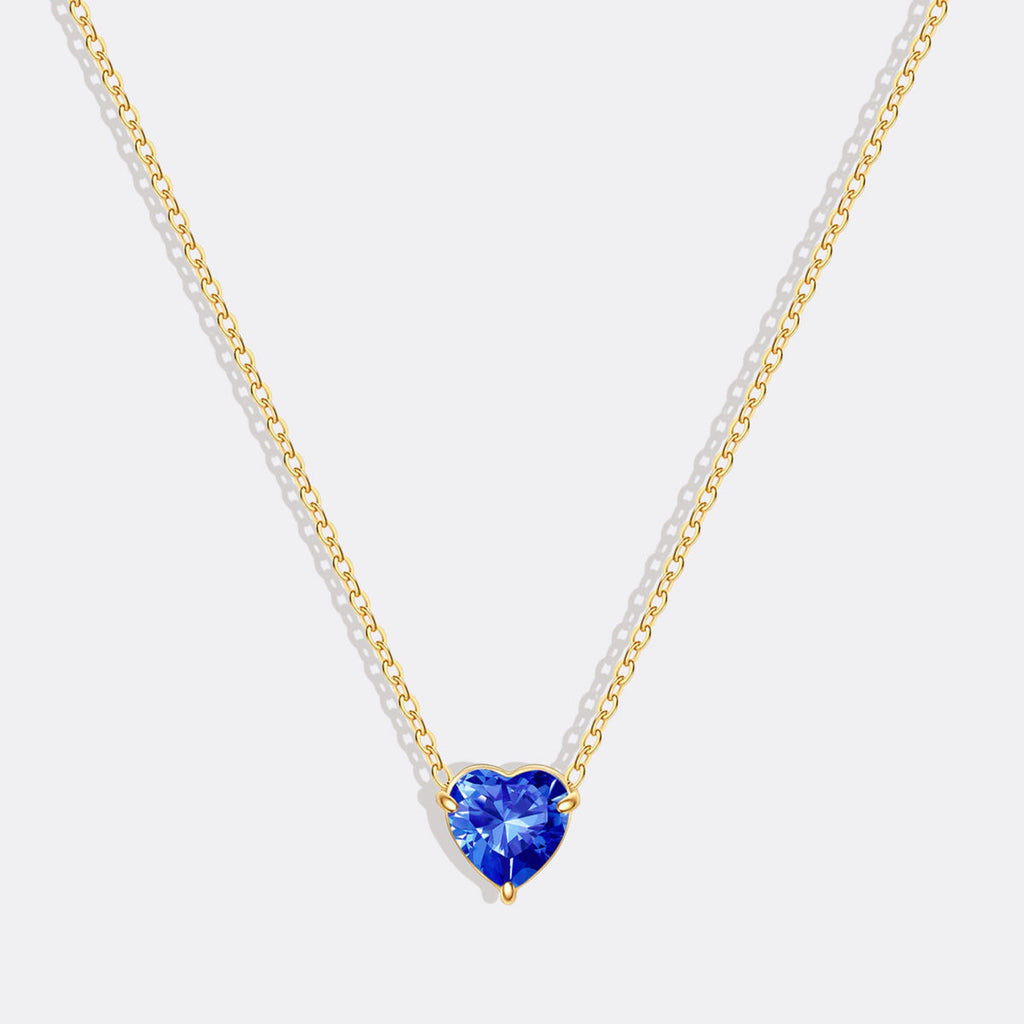 Dainty Birthstone Heart Necklace