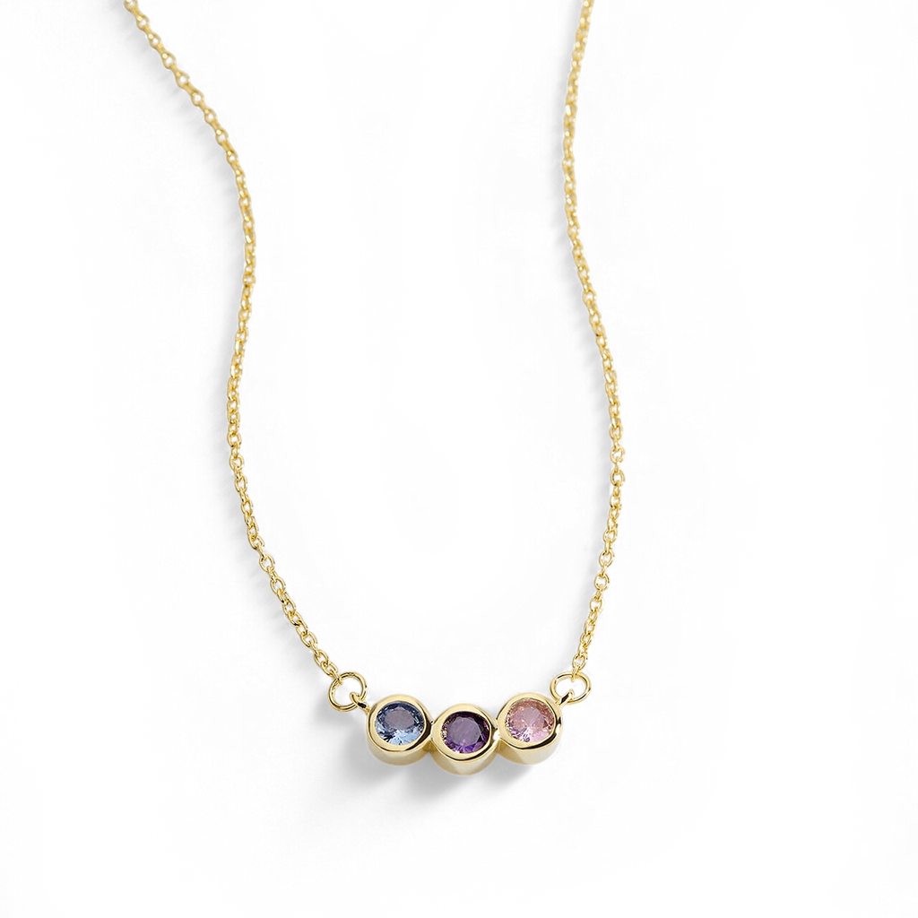 Dainty Family Birthstones Necklace