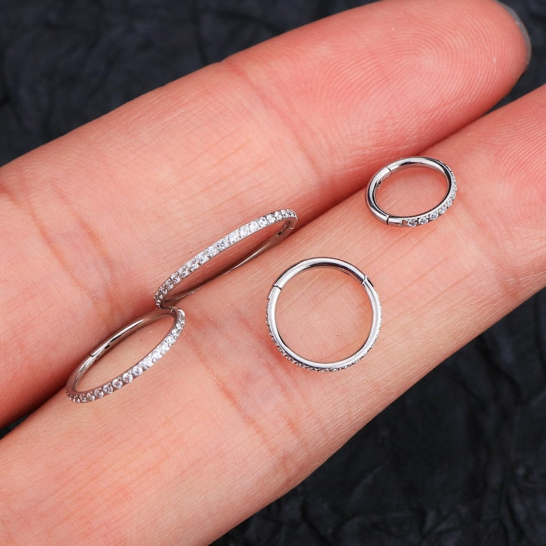 Eternity Crystal Cartilage Hoop Earrings | 16g
