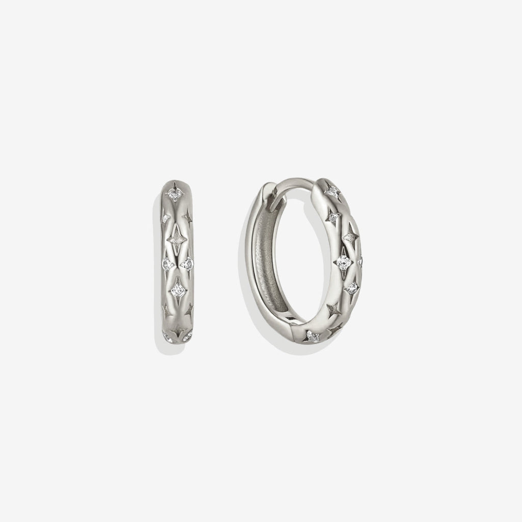 Falling Stars Huggie Hoop Earrings
