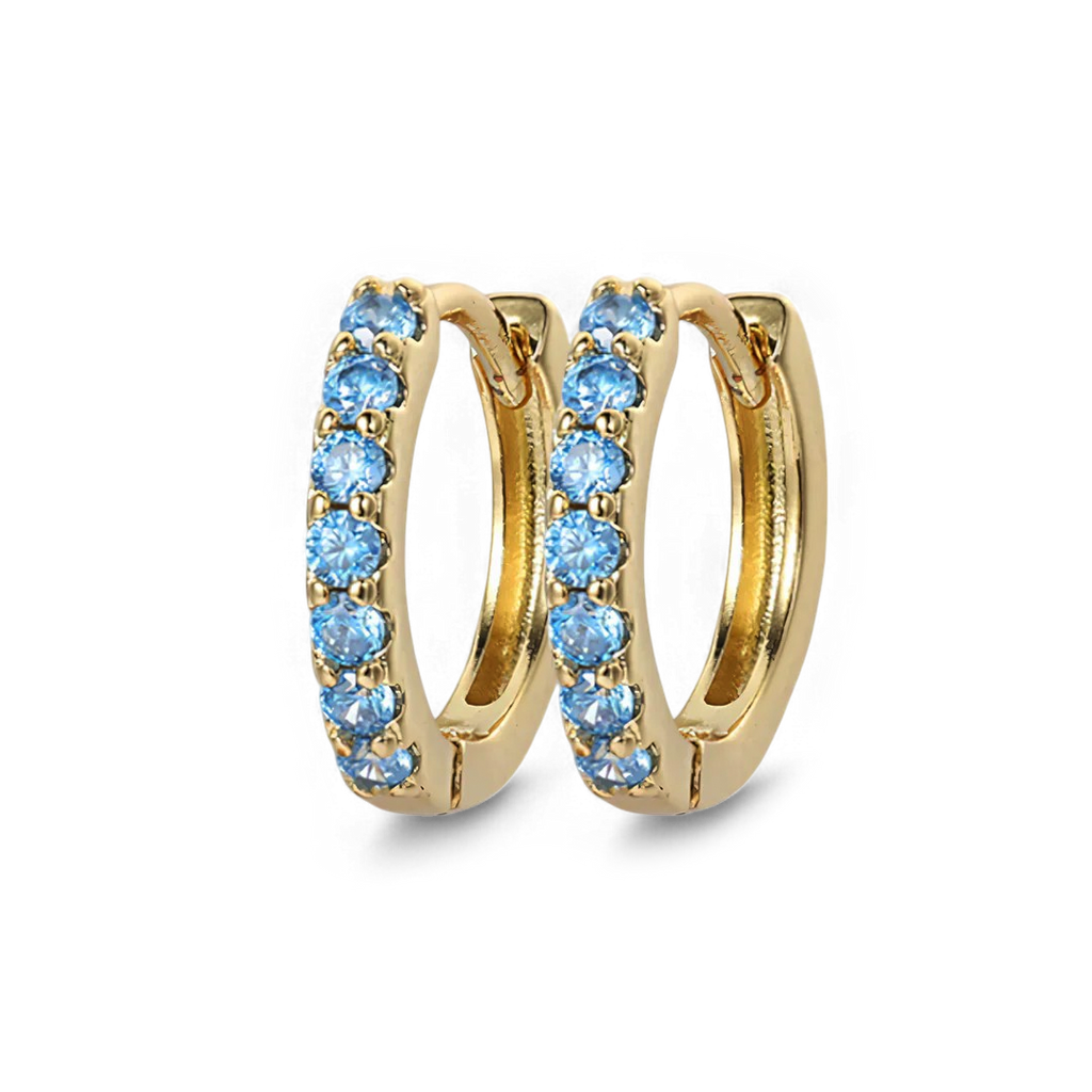 Gemstone Sleeper Huggie Hoop Earrings